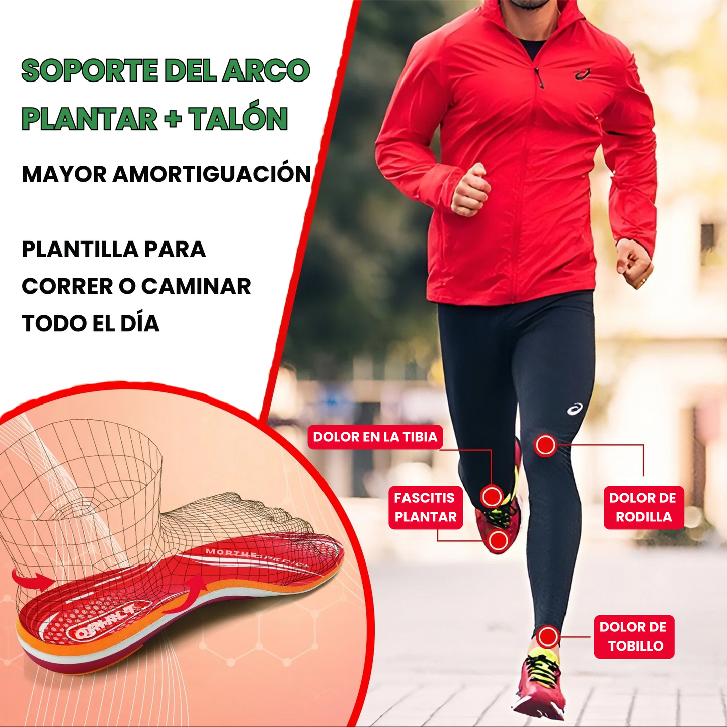 Plantilla Running Pie Plano