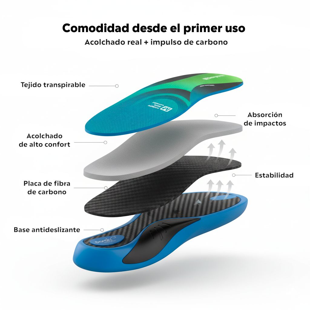 Plantillas PREMIUM de Fibra de Carbono Comfort Boost
